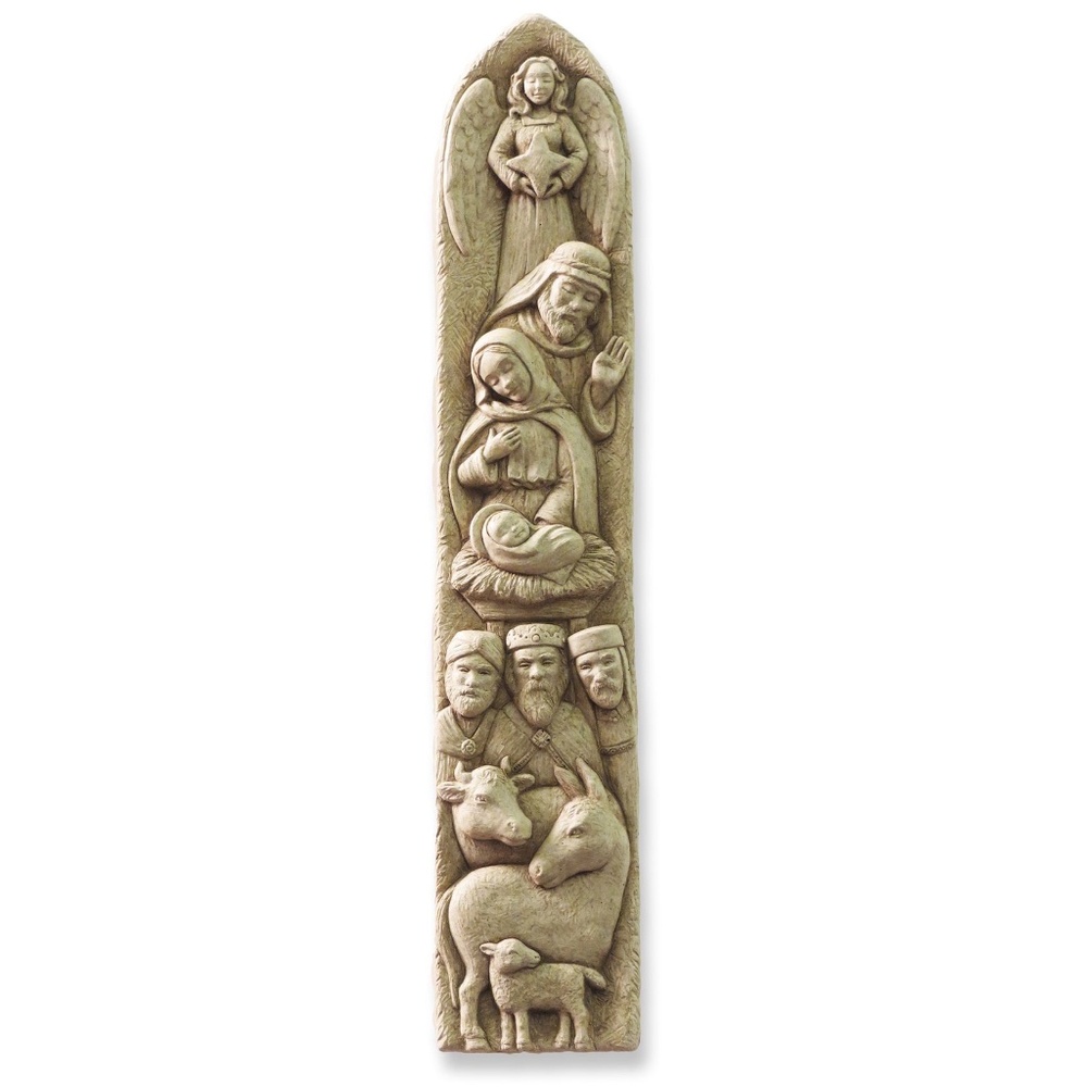 Joy to the World Nativity Stone Wall Art by Carruth Studio, Religous Art